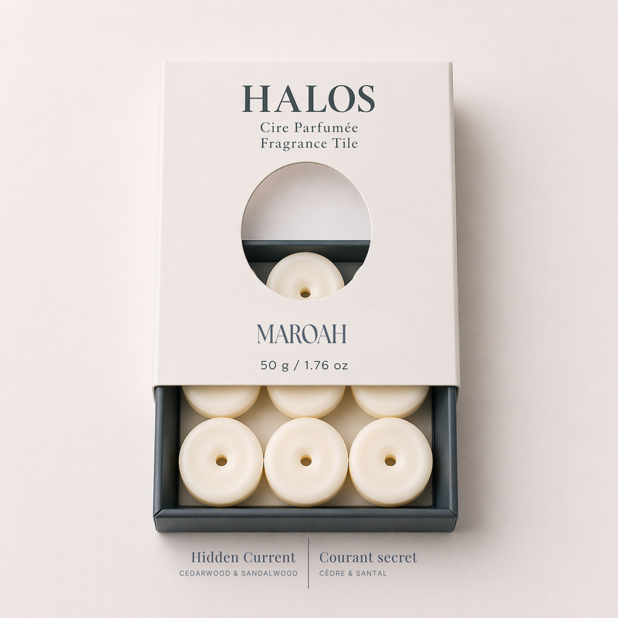 HALOS – Hidden Current – Courant secret · Carreau Anneau Parfumé – Boîte
